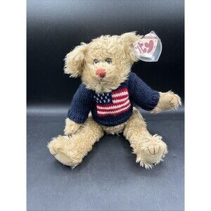 TY Beanie Babies Attic Treasures Grant 1993 Brown Bear W/ Red Tag Plush Toy